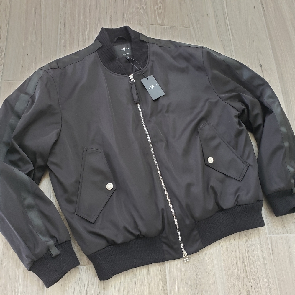 NWT 7 for all mankind black XL jacket rn# 115561 - Picture 7 of 10